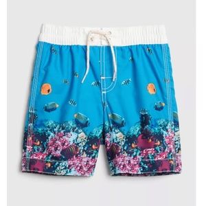 Gap Boys Ocean Fish Swim Trunks Shorts